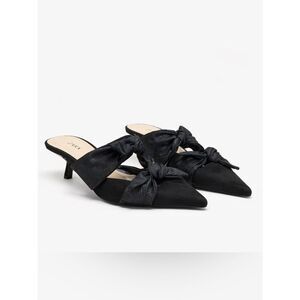Zara Bow Knotted Kitten Heel Pointed Toe Shoes
